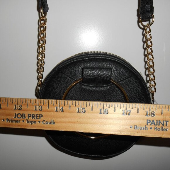 MARC NEW YORK ROUND CROSSBODY/SHOULDER BAG BLK & GOLD TONE HARDWARE FAUX LEATHER - Picture 10 of 16